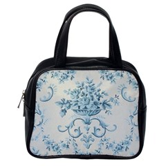 Blue Vintage Floral  Classic Handbags (one Side) by NouveauDesign