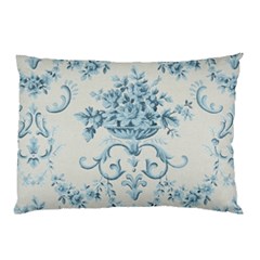 Blue Vintage Floral  Pillow Case by NouveauDesign