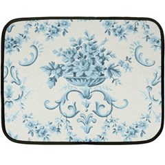 Blue Vintage Floral  Double Sided Fleece Blanket (mini)  by NouveauDesign