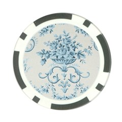 Blue Vintage Floral  Poker Chip Card Guard (10 Pack) by NouveauDesign