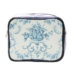 Blue Vintage Floral  Mini Toiletries Bags by NouveauDesign