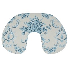 Blue Vintage Floral  Travel Neck Pillows by NouveauDesign