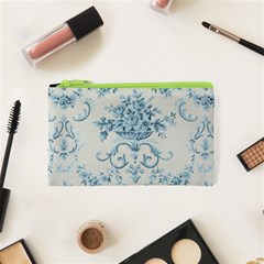 Blue Vintage Floral  Cosmetic Bag (xs) by NouveauDesign