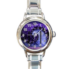 Beautiful Violet Spiral For Nocturne Of Scorpio Round Italian Charm Watch by jayaprime