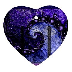 Beautiful Violet Spiral For Nocturne Of Scorpio Ornament (heart) by jayaprime