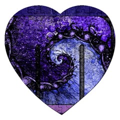 Beautiful Violet Spiral For Nocturne Of Scorpio Jigsaw Puzzle (heart) by jayaprime