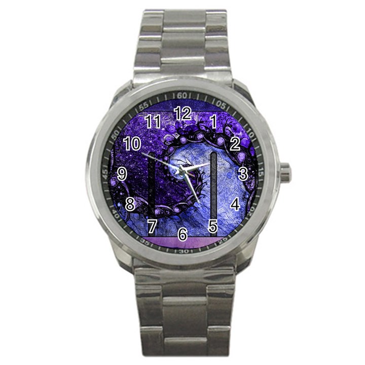 Beautiful Violet Spiral For Nocturne Of Scorpio Sport Metal Watch