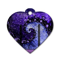 Beautiful Violet Spiral For Nocturne Of Scorpio Dog Tag Heart (two Sides) by jayaprime