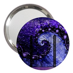 Beautiful Violet Spiral For Nocturne Of Scorpio 3  Handbag Mirrors by jayaprime