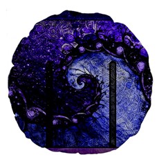 Beautiful Violet Spiral For Nocturne Of Scorpio Large 18  Premium Round Cushions by jayaprime