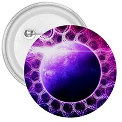 Beautiful Violet Nasa Deep Dream Fractal Mandala 3  Buttons by jayaprime