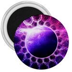 Beautiful Violet NASA Deep Dream Fractal Mandala 3  Magnets Front