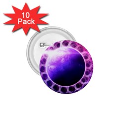 Beautiful Violet Nasa Deep Dream Fractal Mandala 1 75  Buttons (10 Pack) by jayaprime