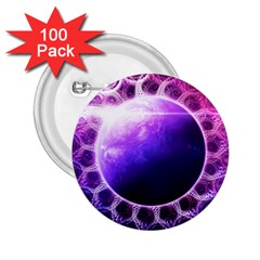 Beautiful Violet Nasa Deep Dream Fractal Mandala 2 25  Buttons (100 Pack)  by jayaprime