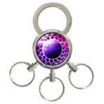 Beautiful Violet NASA Deep Dream Fractal Mandala 3-Ring Key Chains Front