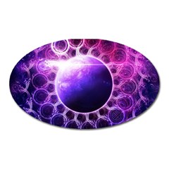 Beautiful Violet Nasa Deep Dream Fractal Mandala Oval Magnet by jayaprime