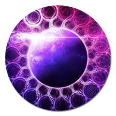 Beautiful Violet Nasa Deep Dream Fractal Mandala Magnet 5  (round) by jayaprime