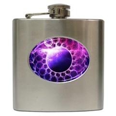 Beautiful Violet Nasa Deep Dream Fractal Mandala Hip Flask (6 Oz) by jayaprime