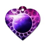 Beautiful Violet NASA Deep Dream Fractal Mandala Dog Tag Heart (One Side) Front