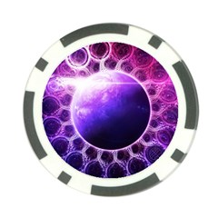 Beautiful Violet Nasa Deep Dream Fractal Mandala Poker Chip Card Guard by jayaprime