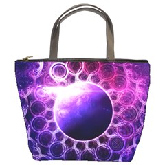 Beautiful Violet Nasa Deep Dream Fractal Mandala Bucket Bags by jayaprime