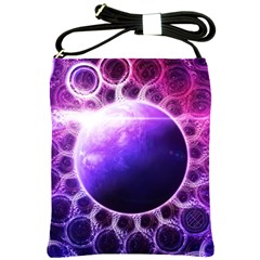 Beautiful Violet Nasa Deep Dream Fractal Mandala Shoulder Sling Bags by jayaprime