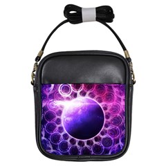 Beautiful Violet Nasa Deep Dream Fractal Mandala Girls Sling Bags by jayaprime