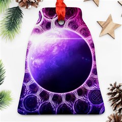 Beautiful Violet Nasa Deep Dream Fractal Mandala Ornament (bell) by jayaprime