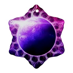 Beautiful Violet Nasa Deep Dream Fractal Mandala Snowflake Ornament (two Sides) by jayaprime