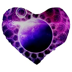 Beautiful Violet Nasa Deep Dream Fractal Mandala Large 19  Premium Heart Shape Cushions by jayaprime