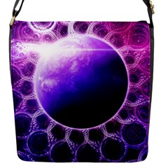 Beautiful Violet Nasa Deep Dream Fractal Mandala Flap Messenger Bag (s) by jayaprime