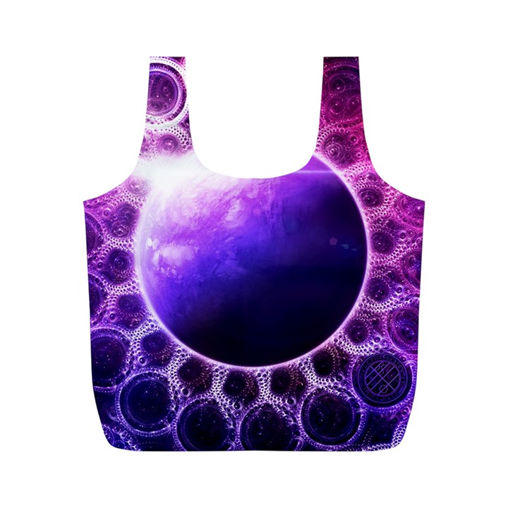 Beautiful Violet NASA Deep Dream Fractal Mandala Full Print Recycle Bags (M) 