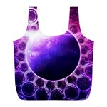 Beautiful Violet NASA Deep Dream Fractal Mandala Full Print Recycle Bags (L)  Front