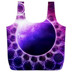 Beautiful Violet Nasa Deep Dream Fractal Mandala Full Print Recycle Bags (l)  by jayaprime