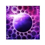 Beautiful Violet NASA Deep Dream Fractal Mandala Small Satin Scarf (Square) Front