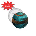 Beautiful Leather & Blue Turquoise Fractal Jewelry 1.75  Buttons (10 pack) Front