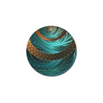 Beautiful Leather & Blue Turquoise Fractal Jewelry Golf Ball Marker (10 pack) Front