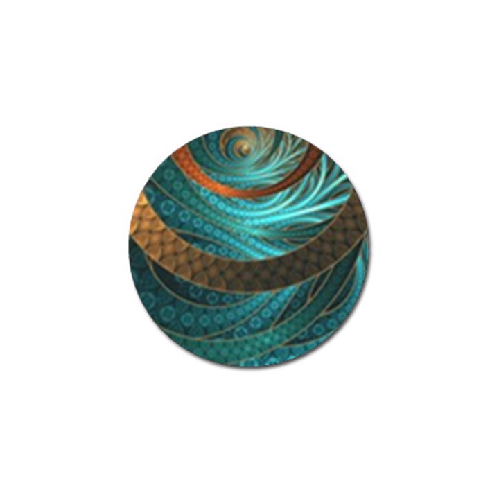 Beautiful Leather & Blue Turquoise Fractal Jewelry Golf Ball Marker (10 pack)