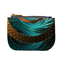 Beautiful Leather & Blue Turquoise Fractal Jewelry Mini Coin Purses by jayaprime