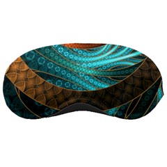 Beautiful Leather & Blue Turquoise Fractal Jewelry Sleeping Masks by jayaprime