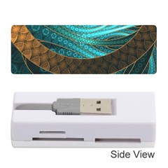 Beautiful Leather & Blue Turquoise Fractal Jewelry Memory Card Reader (stick)  by jayaprime