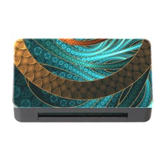 Beautiful Leather & Blue Turquoise Fractal Jewelry Memory Card Reader With Cf by jayaprime