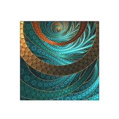 Beautiful Leather & Blue Turquoise Fractal Jewelry Satin Bandana Scarf by jayaprime