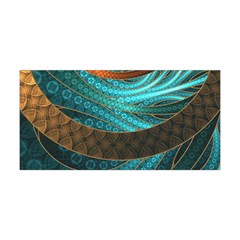 Beautiful Leather & Blue Turquoise Fractal Jewelry Yoga Headband by jayaprime