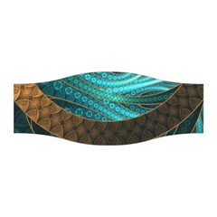 Beautiful Leather & Blue Turquoise Fractal Jewelry Stretchable Headband by jayaprime