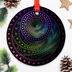 Oz The Great With Technicolor Fractal Rainbow Ornament (round) by jayaprime