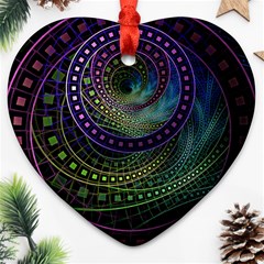 Oz The Great With Technicolor Fractal Rainbow Ornament (heart) by jayaprime