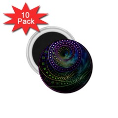 Oz The Great With Technicolor Fractal Rainbow 1 75  Magnets (10 Pack)  by jayaprime