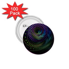 Oz The Great With Technicolor Fractal Rainbow 1 75  Buttons (100 Pack)  by jayaprime