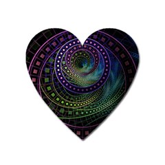 Oz The Great With Technicolor Fractal Rainbow Heart Magnet by jayaprime